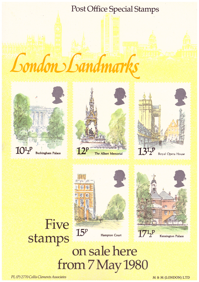 (image for) 1980 London Landmarks Post Office A4 poster. PL(P) 2770.